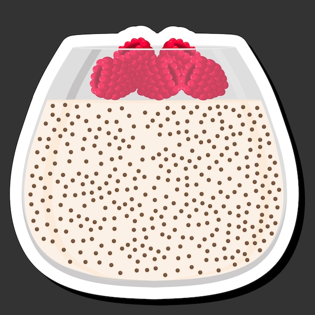 Vector illustration on theme fresh sweet tasty pudding of consisting various ingredients