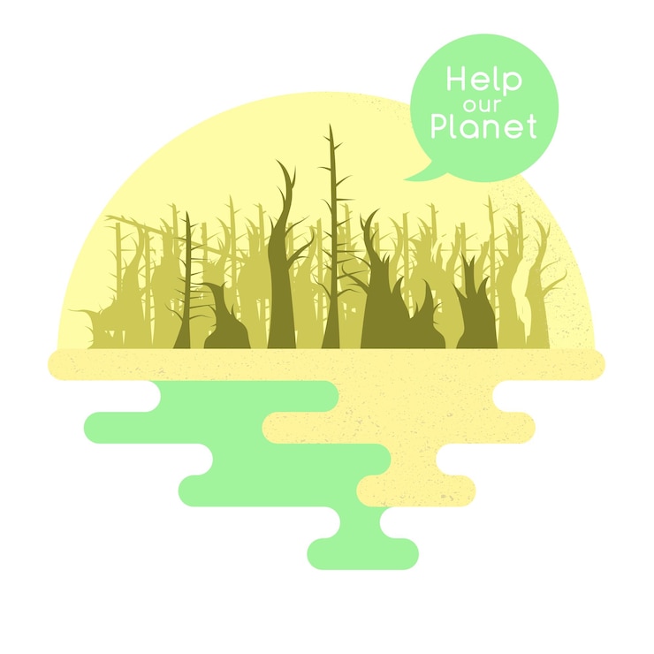 Vector 關於全球暖化主題的插圖.