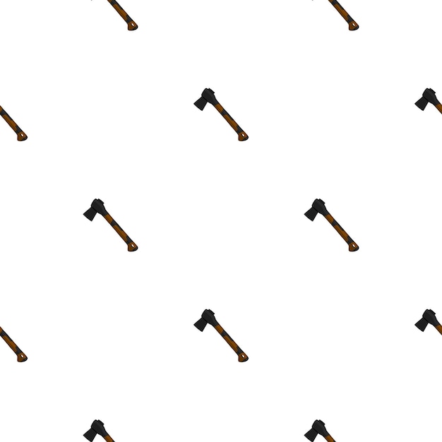 Illustration on theme pattern steel axes with wooden handle