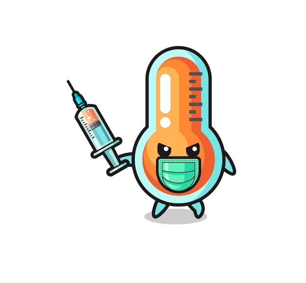 Illustration of the thermometer to fight the virus