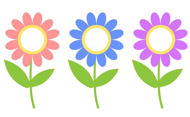 Illustration of three flowers