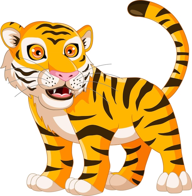 illustration of tiger cartoon posing