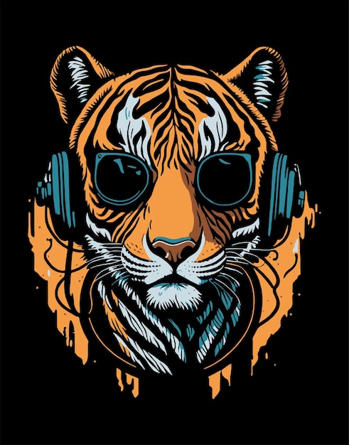 illustration tiger vector for clothing brand