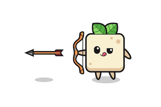 Иллюстрация персонажа тофу, стреляющего из лука