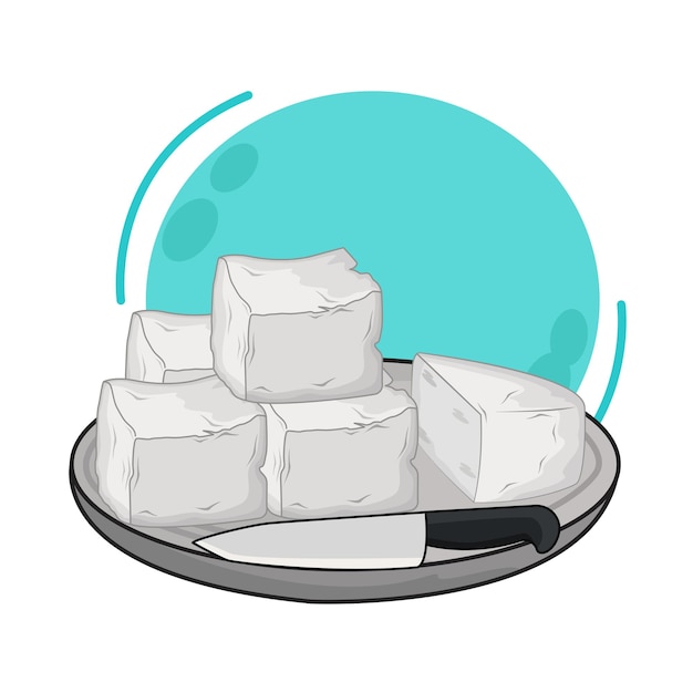 Vector illustration of tofu