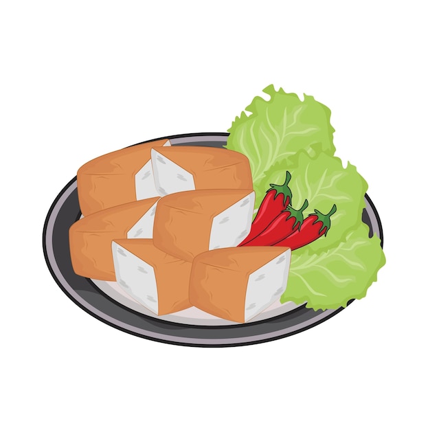 Vector illustration of tofu