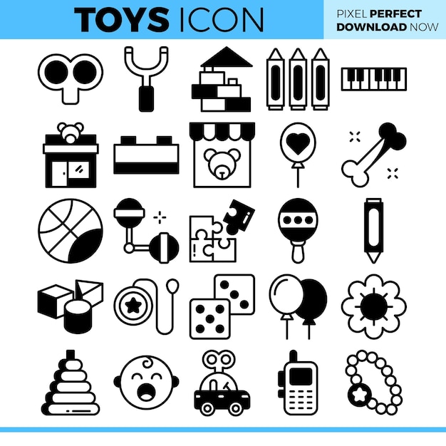 Vector illustration of toys pack