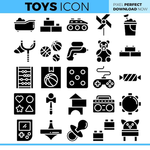 Vector illustration of toys pack