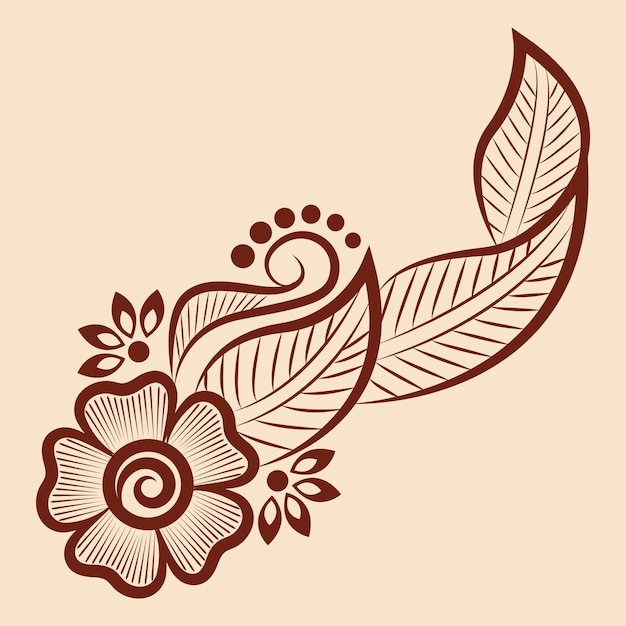 Illustrazione del design tradizionale indiano hennè mehndi ornamento floreale