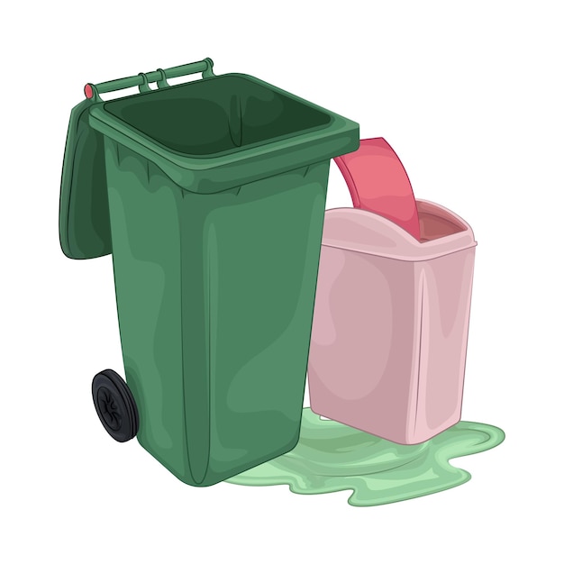 Vector illustration of trash bin