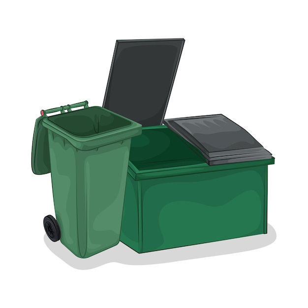 Vector illustration of trash bin