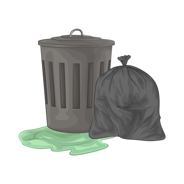 Vector illustration of trash bin