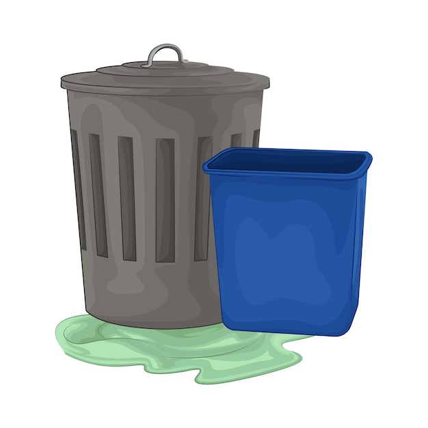 Illustration of trash bin