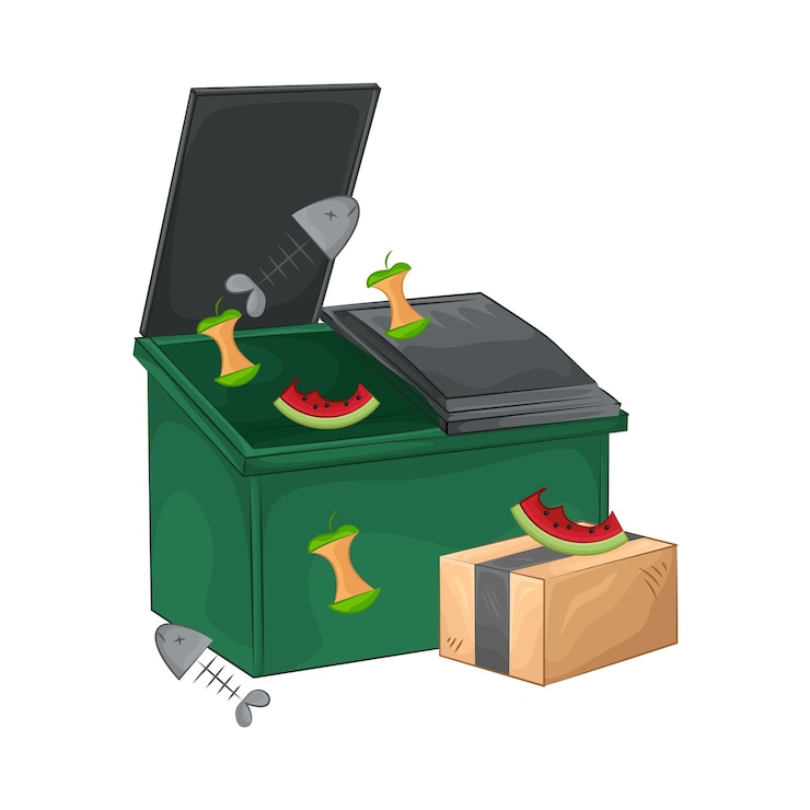 Vector illustration of trash bin