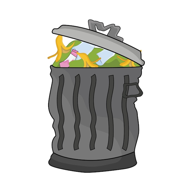 Illustration of trash bin