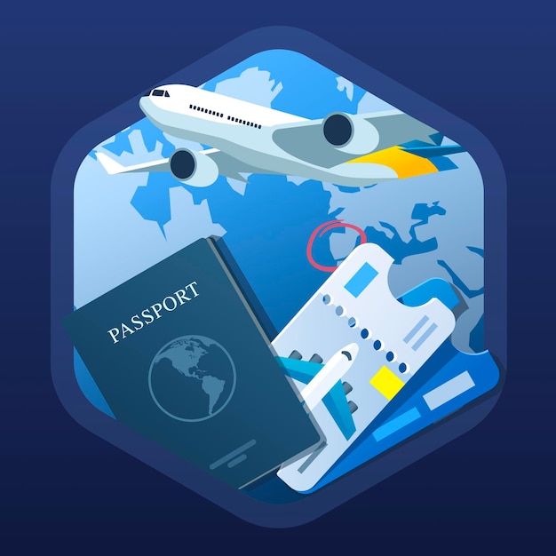 Vector illustration of traveling air travel