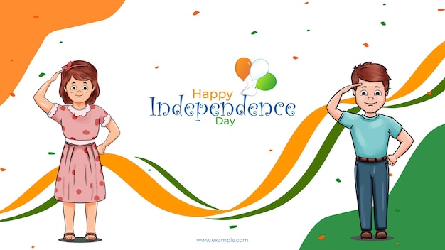 Illustration of tricolour banner with Indian flag for 76th Independence Day of India on 15th August