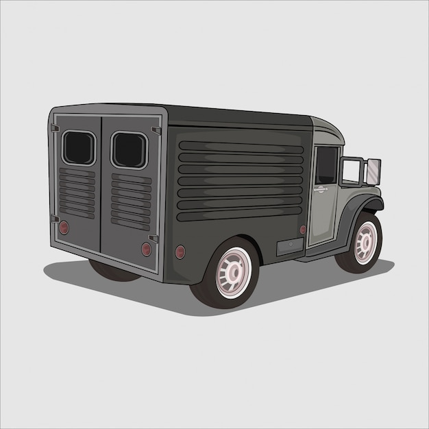 Vector illustration truck army