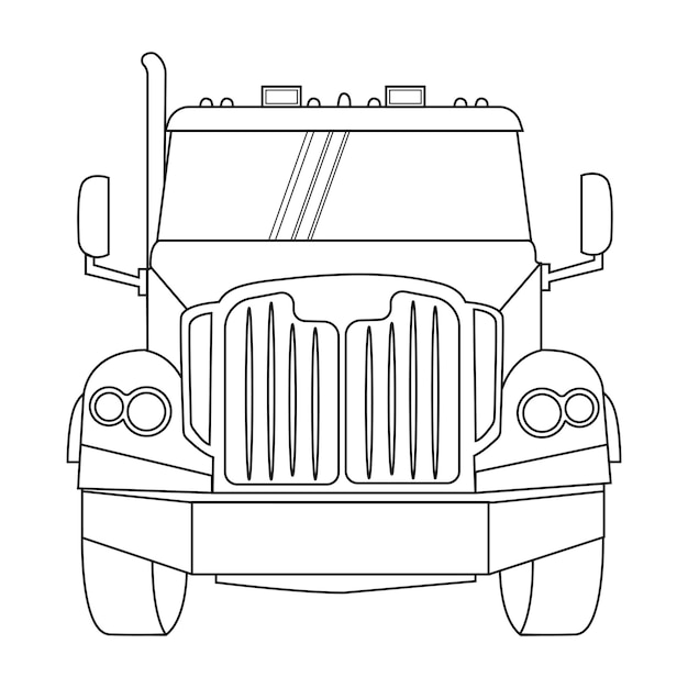 Illustration of a truck one line truck