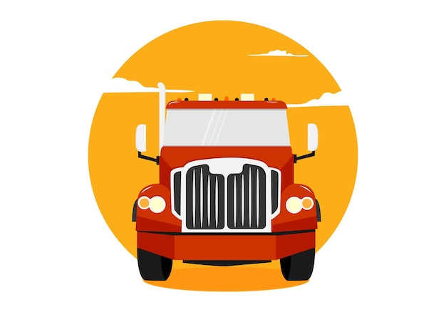 illustration of truck vector van truck on the road