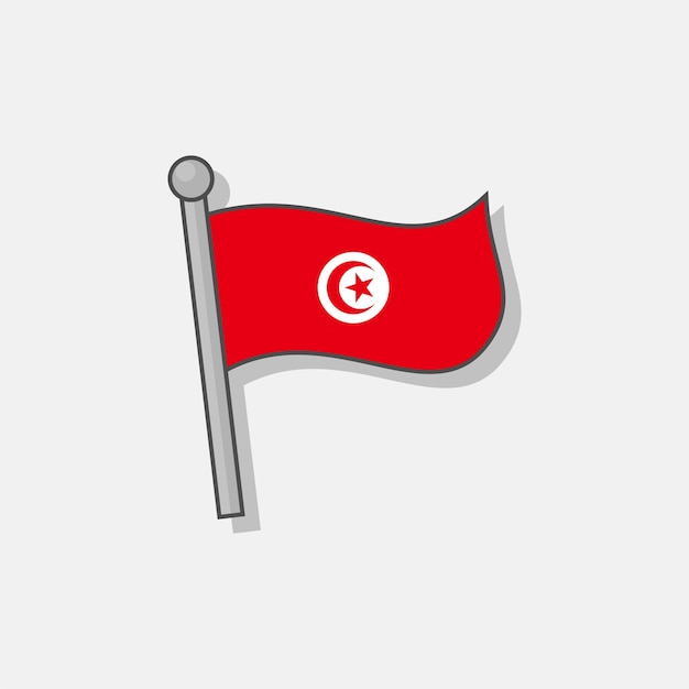 Illustrazione del modello di bandiera della tunisia