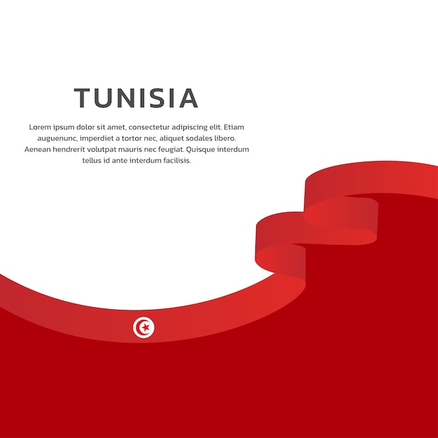 チュニジアの国旗のイラスト テンプレート