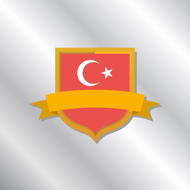 Illustration of turkey flag template