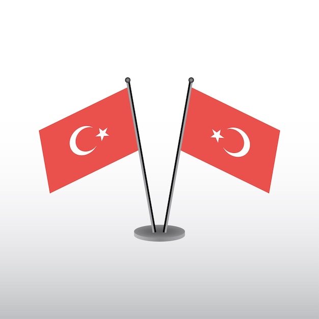 Illustration of Turkey flag Template