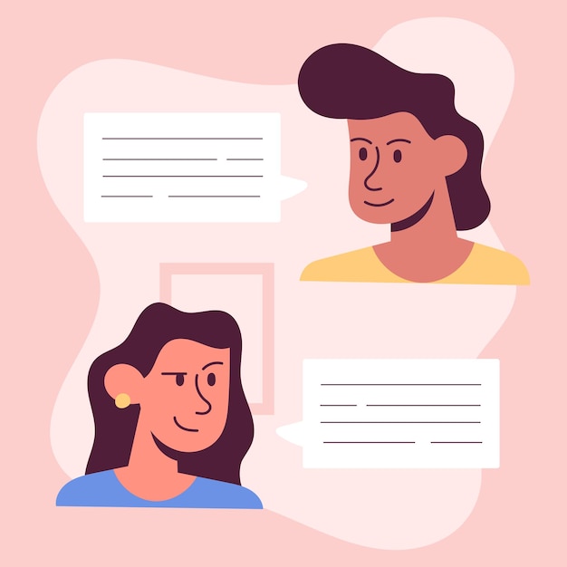 Illustration two person communication