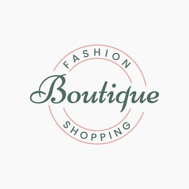 Vector illustration typography boutique fashion emblem logo design