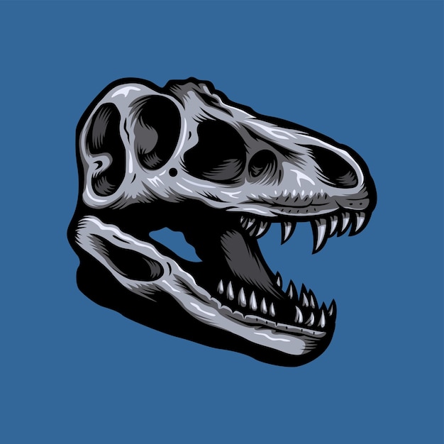 Illustration of tyrannosaur rex skull