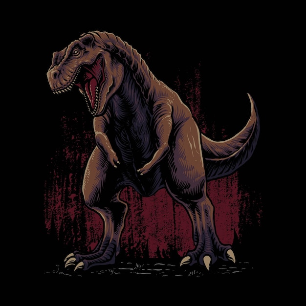 Illustration of tyrannosaurs rex dinosaur predator