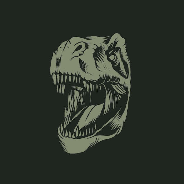 illustration of tyrannosaurus head vector design