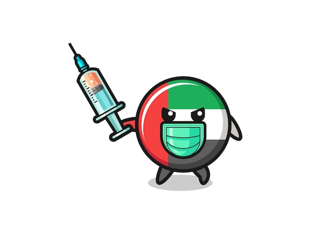 Illustration of the uae flag to fight the virus