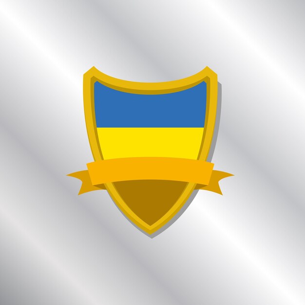ウクライナ国旗のイラスト テンプレート