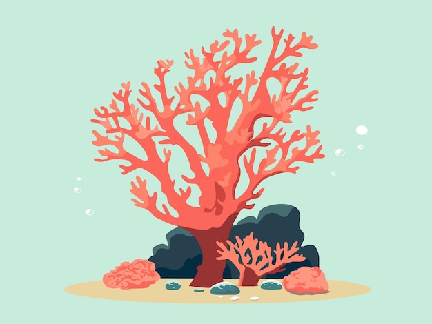 Illustration of Underwater Elegance Vibrant Coral Garden