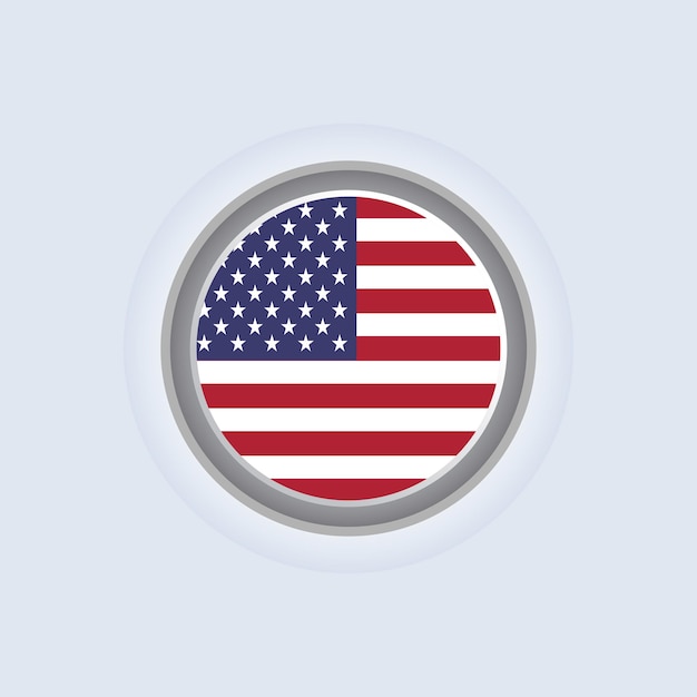 Illustration of United States flag Template