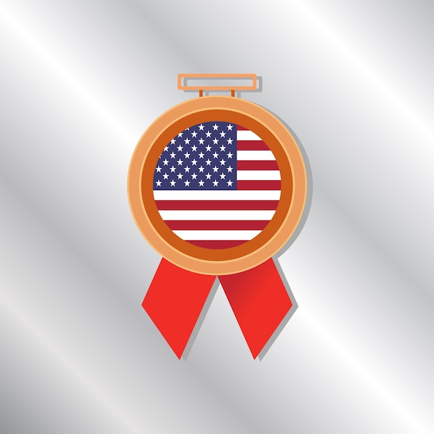 Illustration of United States flag Template