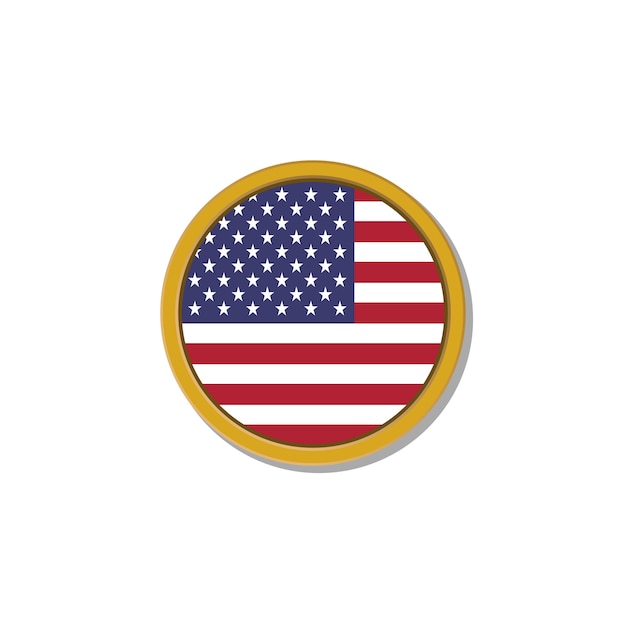 Illustration of United States flag Template