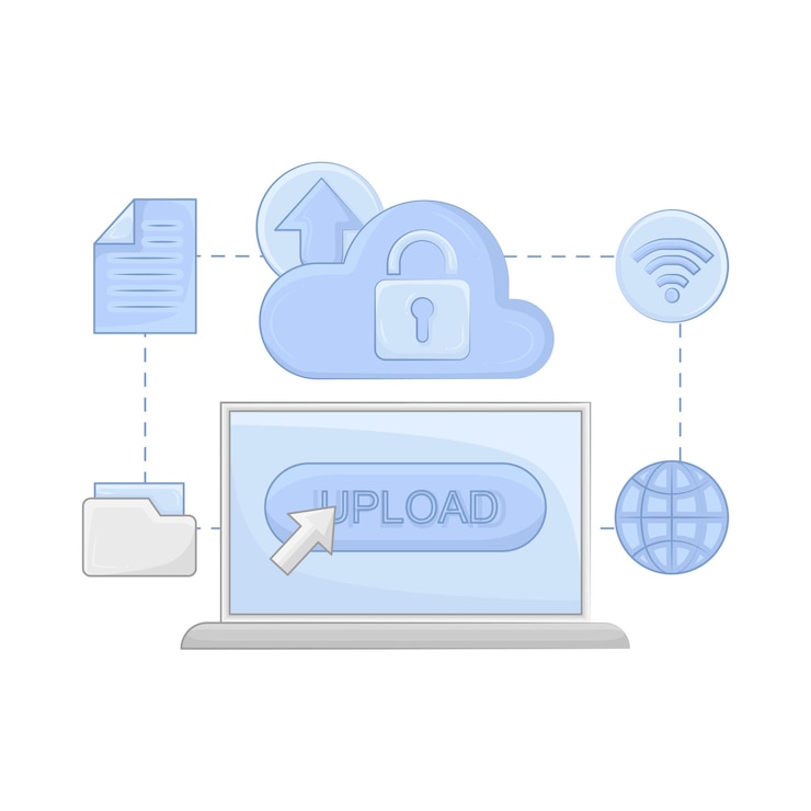 Vector illustration of upload