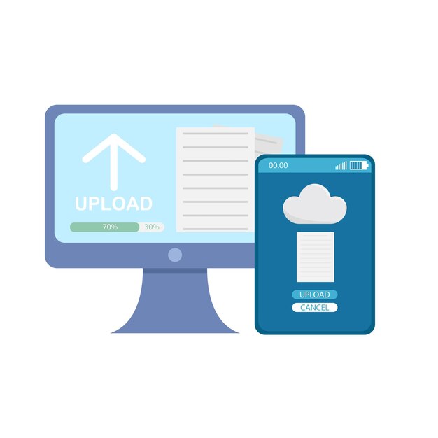 Illustration of upload