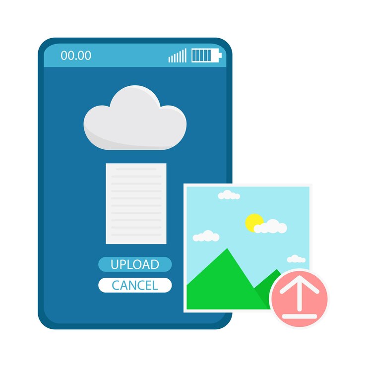 Vector illustration of upload