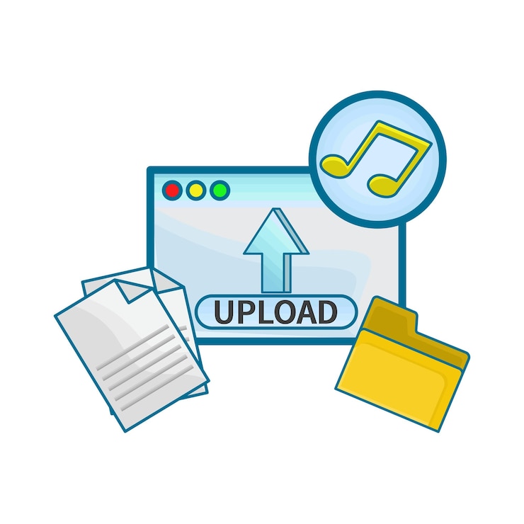 Vector illustration of upload