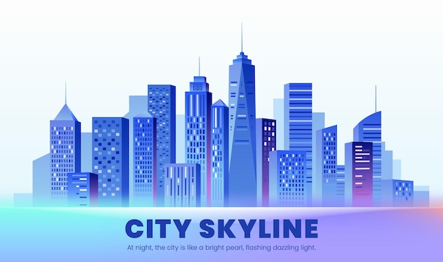 Illustration of urban landscape with urban buildings as background