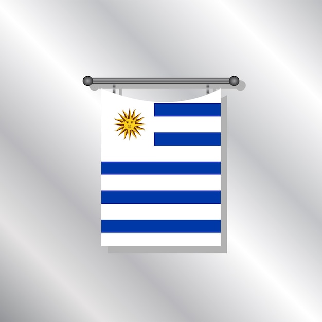 Illustration of Uruguay flag Template