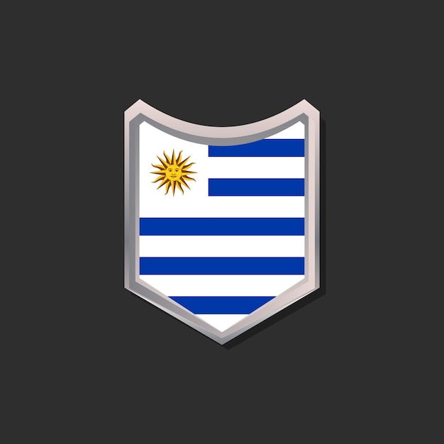 Illustration of Uruguay flag Template