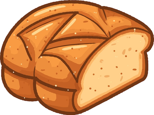 Illustration various breads flat vector