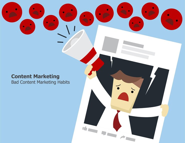 Vector illustration vector of bad content marketing concept