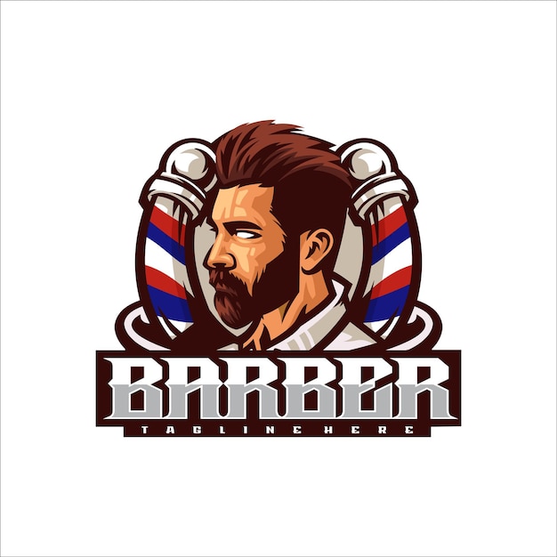 Illustration Vector Barber Mascot Style