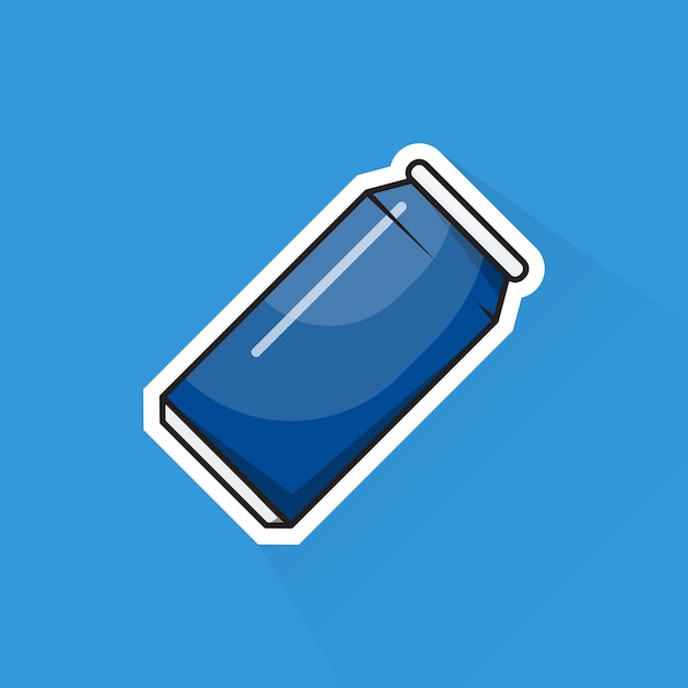 Illustration vector of blue soda can in flat design